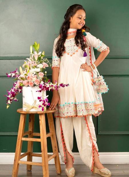 OC-143 Kids Dhoti Salwar Suits Girls Wear Catalog